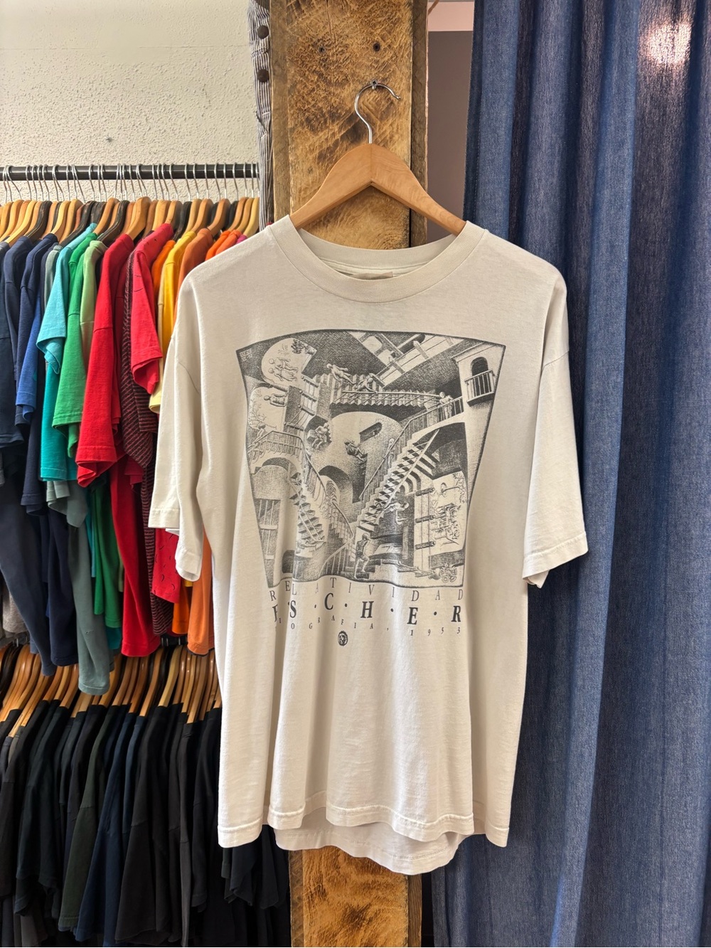 Vintage Relatividad Mc Escher Graphic Tee - white